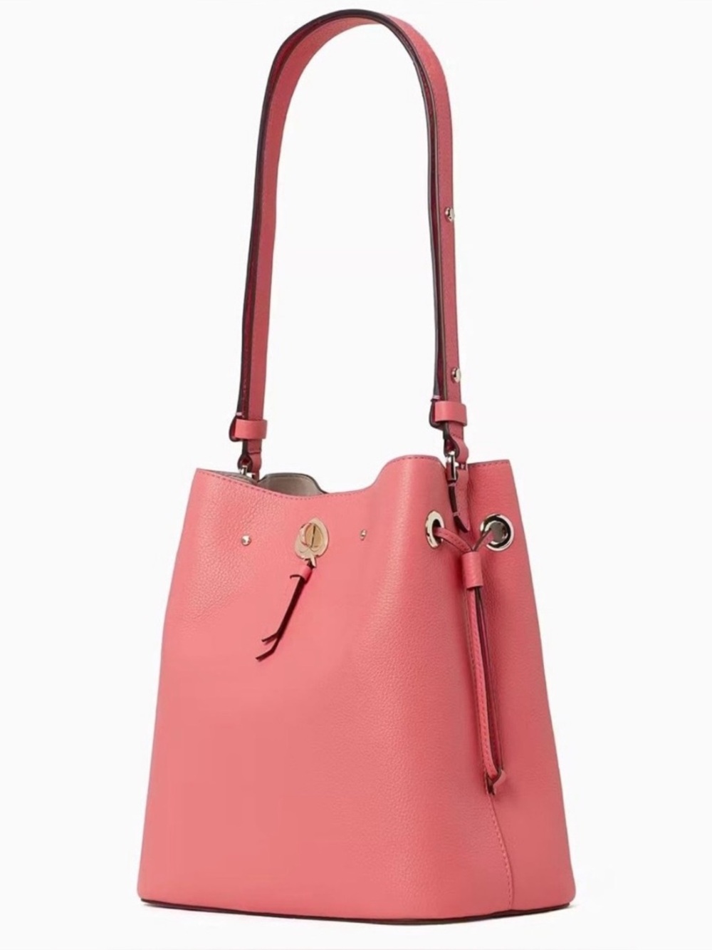 NWT Kate Spade Marti Large Bucket Bag Pebbled Leather – Melon Ball Pink